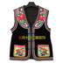 Fine Yi nam thêu vest Đen một bông hoa vest dài Khóa vest quốc gia quần áo đặc biệt đồ bộ nam Trang phục dân tộc