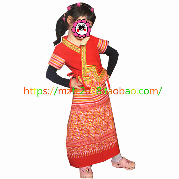 Trang phục Thái Lan Cô gái Thái Trang phục Trang phục dân tộc Trang phục quốc gia Yi Children Trang phục khiêu vũ Trang phục đồ bé gái