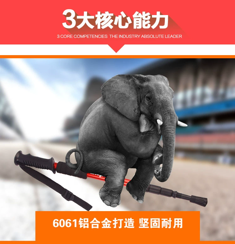 Leo núi ngoài trời đi bộ đường dài bốn phần mía siêu nhẹ Hình chữ T tay cầm thẳng gấp khúc kính thiên văn ông già cực leo núi đi bộ - Gậy / gậy
