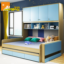 Childrens wardrobe Bed one-piece girl bedroom combination Space-saving small apartment Multi-functional modern simple boy student