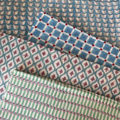 【 Animal Fruits 】 Handcrafted printed fabric from India, woodblock plant-dyed long-staple cotton 【 Multi-shot continuous cutting 】