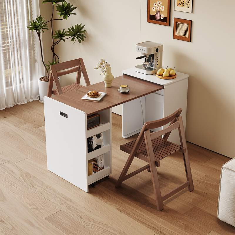 Folding Desk, Bedroom Bookcase, Integrated Invisible Hidden Retractable Computer Desk, Small Apartment Home Stretchable Study Table