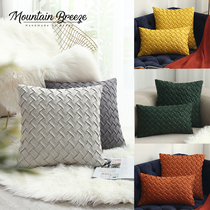  ins Nordic sofa pillow American light luxury cushion Bed and breakfast hotel pillow bag pillow Gray dark green yellow orange