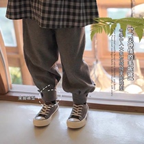  Shi pea girls casual pants 2020 winter new female baby woolen pants foot mouth childrens fashion bloomers