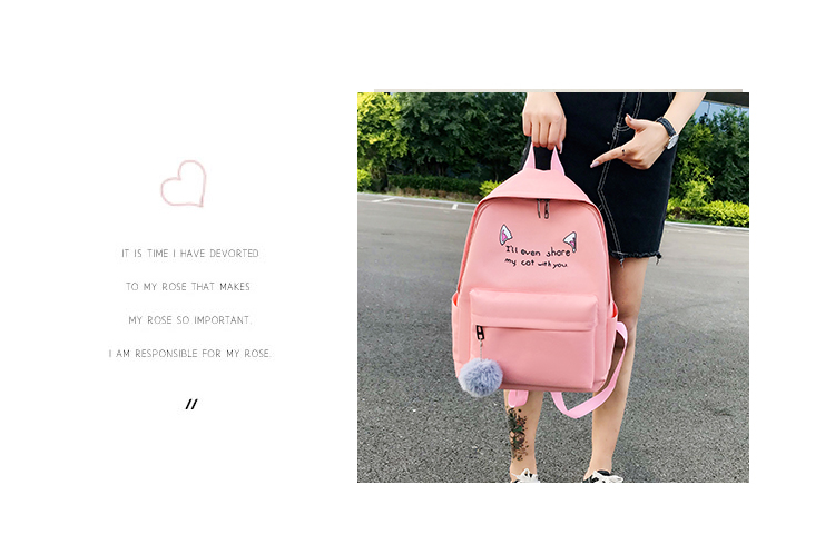 [năm bộ] ba lô túi nữ sinh phiên bản Hàn Quốc của học sinh trung học cơ sở nhỏ học sinh trung học cơ sở ba lô - Ba lô balo nữ hàn quốc
