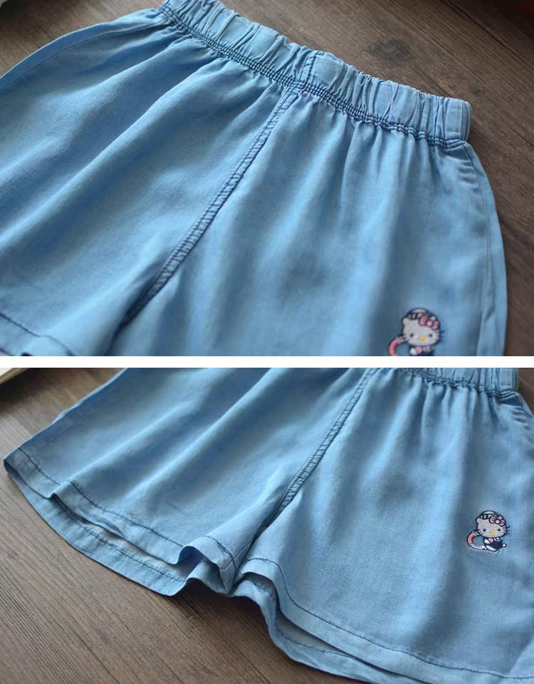 Quần short bé gái mùa hè mặc quần áo trẻ em siêu mỏng bằng vải cotton cotton nóng bỏng ở trẻ lớn quần short denim mềm - Quần jean quần áo cho bé