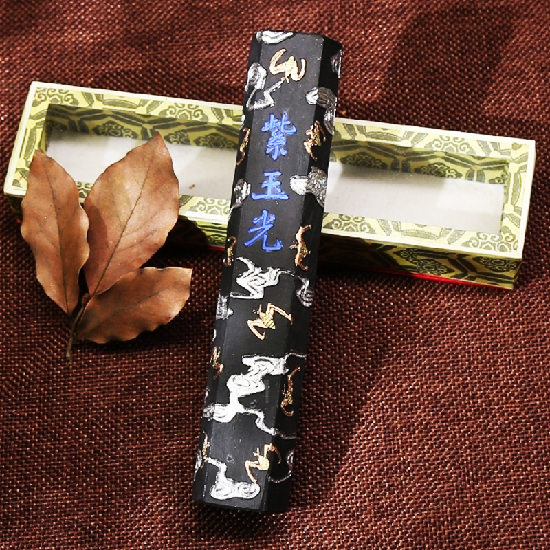 Boutique Emblem Ink of the County Old Hu Kaiwen Ink Factory Wenfang Four Treasure Purple Jade Light Ink Block Ink ink ingots collection Practical ink