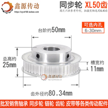 Synchronous wheel XL50 tooth T convex table motor synchronous belt gear BF type slot width 11 finished product hole keyway with top wire
