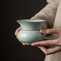 Sky Green Ru Kiln Tea Leak Ceramic Tea Filter Taukong Tea Filter Poon Tea Full Porcelain Tea Filter Power Tea Accessories Filter Tea Ware