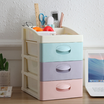 Desktop storage box European-style multi-layer stationery cosmetics small jewelry plastic debris lipstick plastic finishing storage box