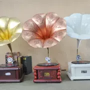 Ghi âm người lớn cổ nhỏ âm thanh cổ tủ rượu mô phỏng cửa hàng cà phê phonograph đồ trang trí loa retro - Máy hát