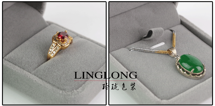 Vòng nhung màu xám cao cấp nữ vòng cổ vòng cổ mặt dây chuyền hộp đặc biệt vòng đeo tay vòng tay trang sức vòng tay hộp - Vòng đeo tay Cuff vòng đá phong thủy