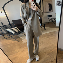 Power Casual Old Daddy Small Suit Jacket Woman 2022 Spring new Korean version loose with two sets of Western-style suits