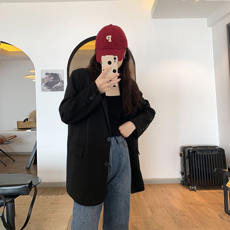 High-quality coffee color small suit jacket women's 2022 spring and autumn new chic small temperament casual suit