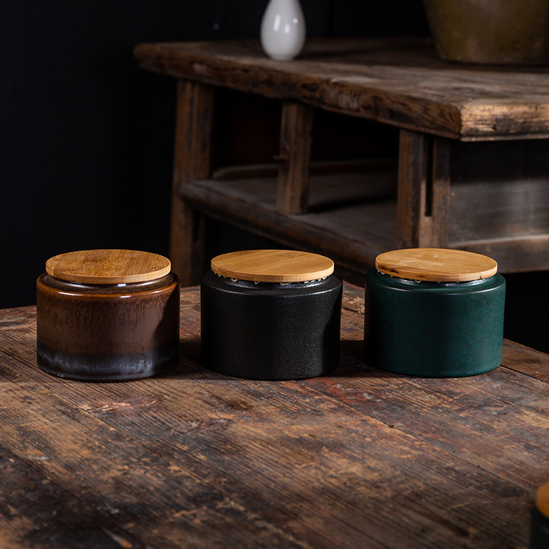 Loaded Tea Leaf Jars Size CERAMIC SEAL TRAVEL MINI CARRY-ON STORAGE MATTER BARREL HOME RETRO PU'ER UNIVERSAL