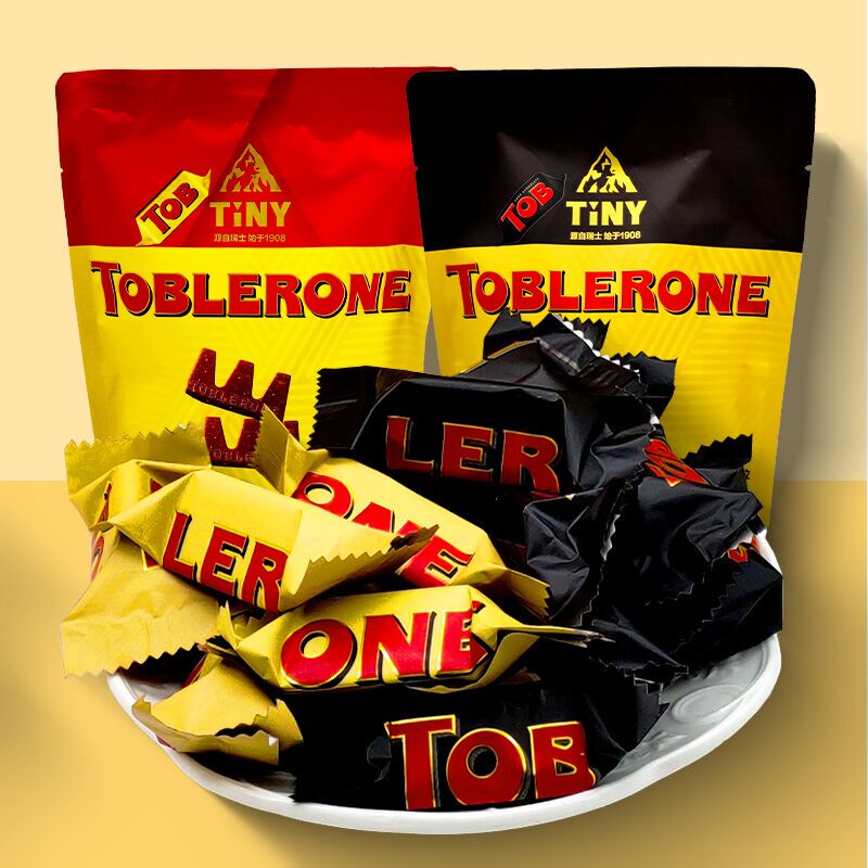 Imported Swiss Toblerone Mini Milk Dark Chocolate with Honey and Almond Sugar, Bagged Sharing Pack