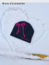 Official RICH CHIHUAHUA Rich Chihuahua Bow jacquard letter embroidered knitted hat