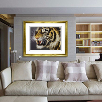 Golden Wu Needle Pure Handmade Embroidery Painting Su Embroidery Finished Product Hanging Painting Office Corridor Xuanguan New Dress Painting Tiger Wai Xiongfeng