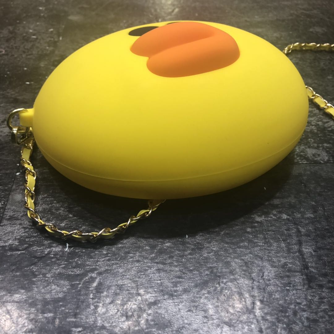 Q UNCLE Vịt vàng Amoi không pha trộn Silicone rắn nhỏ Màu vàng Vịt lớn Công suất lớn Túi kéo ngang Messenger - Túi điện thoại túi đeo chéo