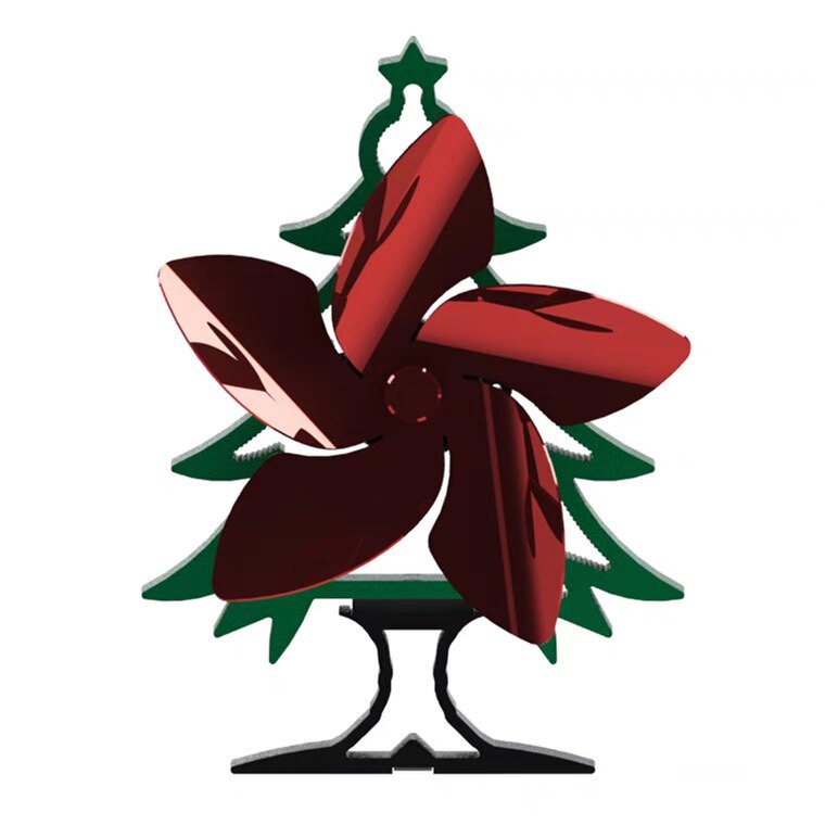 Christmas tree fireplace fan heat power fan Christmas gift decorated on the fireplace fan