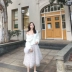 Hươu muốn bay mùa thu 2018 mới áo len đỏ lưới nữ màu vàng lười gió mohair đan áo len