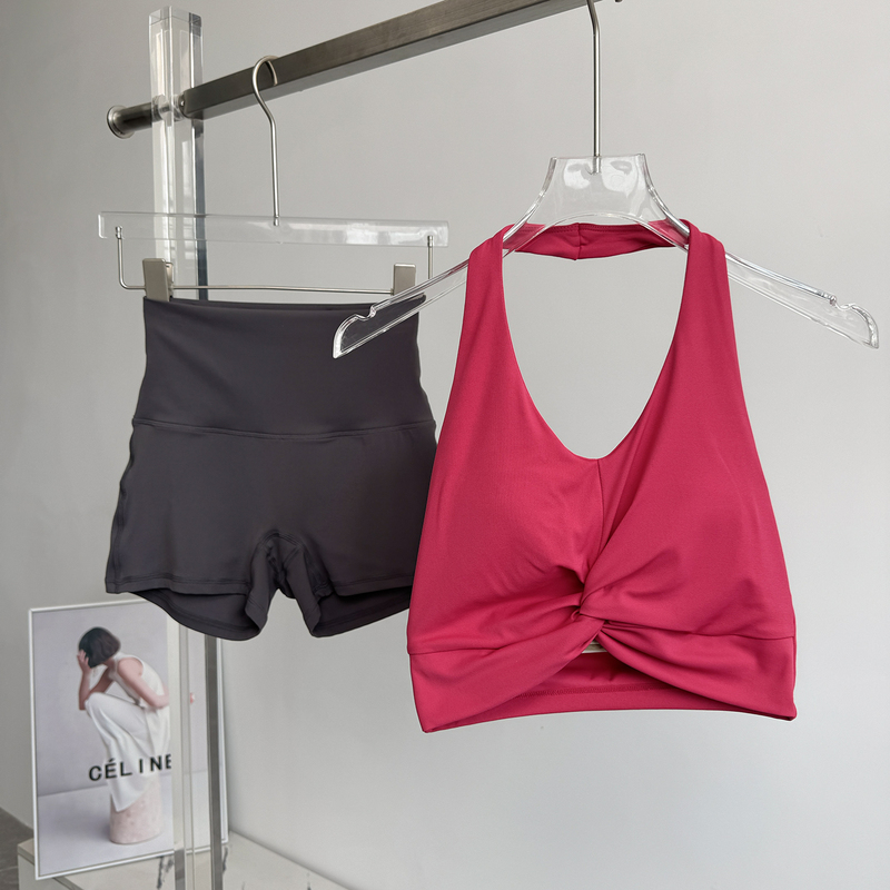 Pilates Yoga Clothes for Women in Summer, Halter Neck, Backless, Slimming, Gym Professional Quick-Drying Running Training Sports Suit