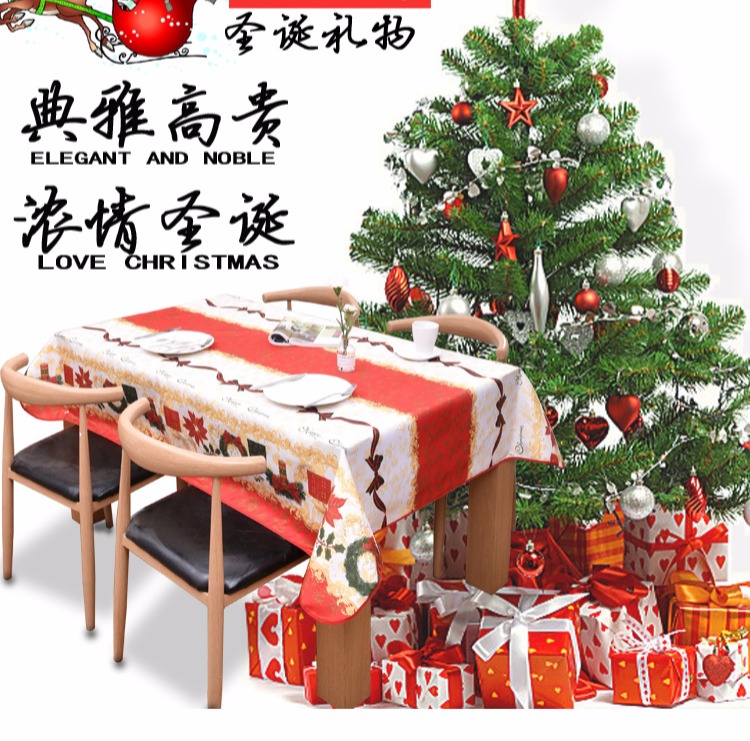 Giáng sinh khăn trải bàn sinh nhật nhà khăn trải bàn lễ hội châu Âu hình chữ nhật không thấm nước vải bàn cà phê khăn trải bàn màu đỏ bàn vải trải bàn