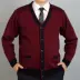 Áo len trung niên nam mùa thu và mùa đông dày màu đan áo len đan áo len cha già ao khoac nam Cardigan