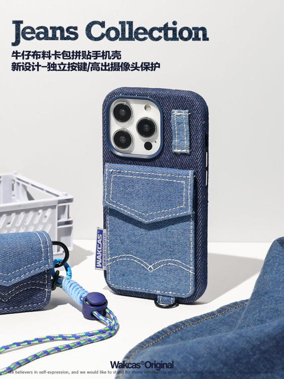 Denim Twill Jeans Pocket Minimalist iPhone Case