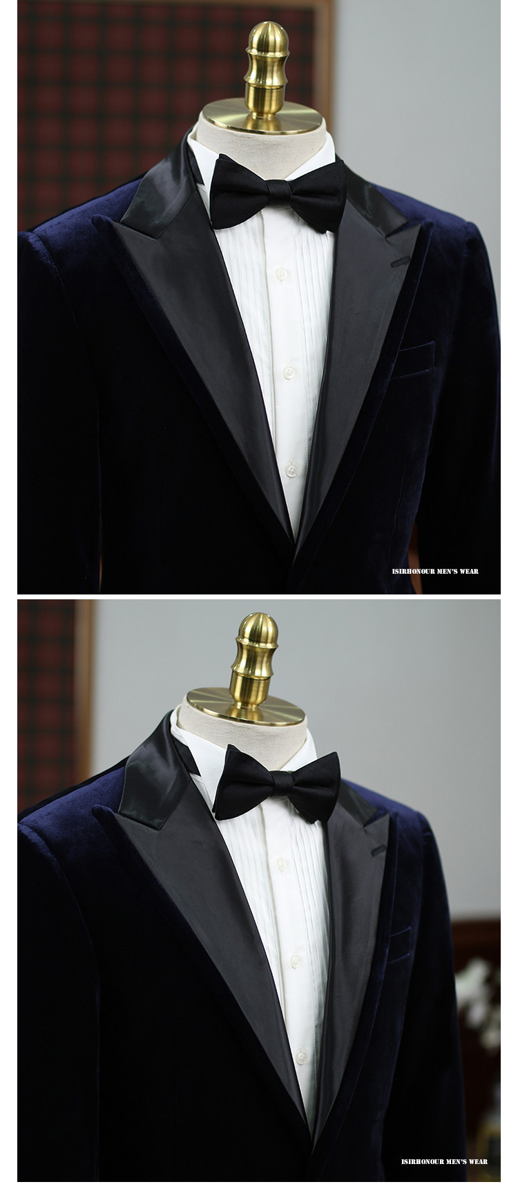 Isirhonour Итальянский бизнес Банкет костюм выйти замуж Опровергать неквалифицированные фиолетовый золото бархат костюм мужской платья 无品牌/无注册商标 