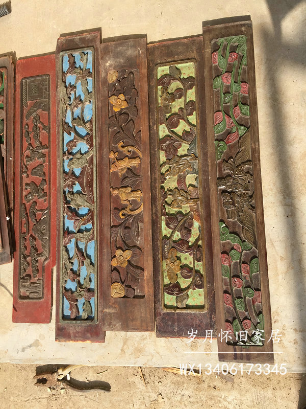 Old flower board Republic of China carving characters old flower windows old hanging screen old wood carving vintage soft decoration background wall antique miscellaneous