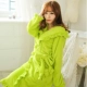 Quà tặng năm mới màu đỏ mùa thu và mùa đông đồ ngủ nữ dài tay dày sling váy ngủ flannel áo choàng đồ ngủ nữ quần áo ngắn
