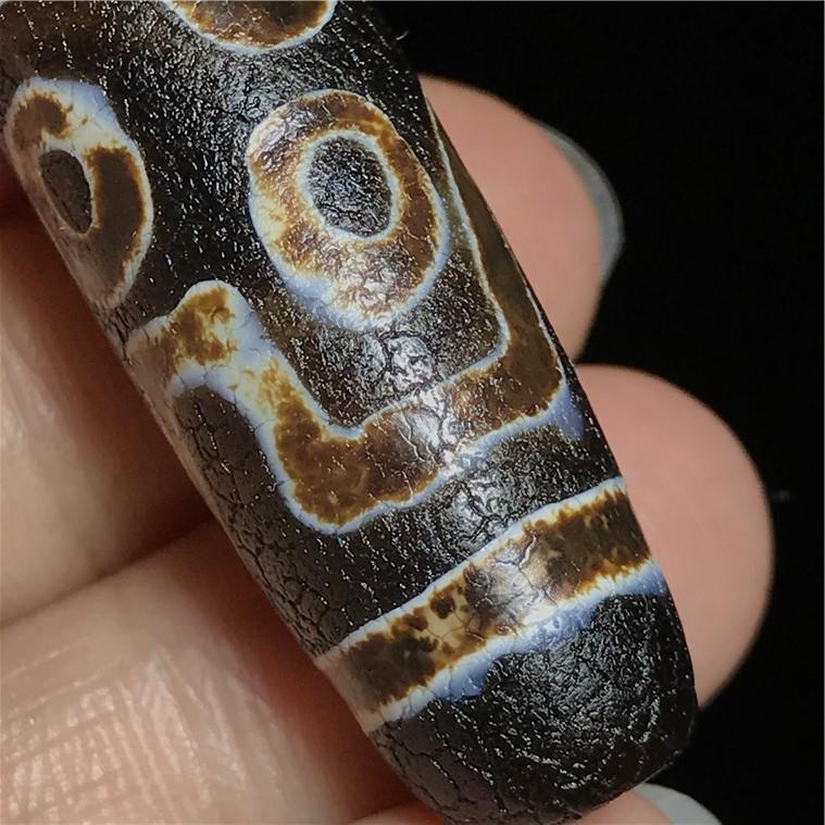 玉髄龍紋七眼天珠