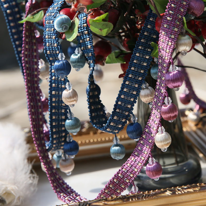 Curtain Lace Beaded Decorative Lace Stitching Pendant Beads Curtain Pendant Lace Fabric Accessories Accessories