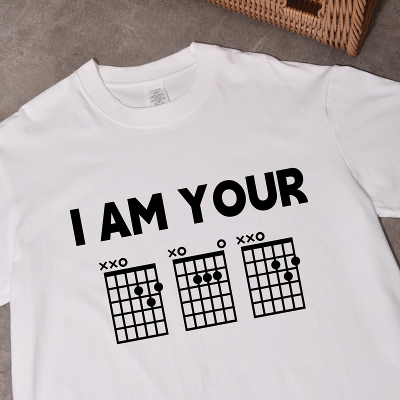 Only Guitarists Can Understand】Iamyour Funny Chord Chart Clothes Staff Notation Pure Cotton Funny T-Shirt for Men