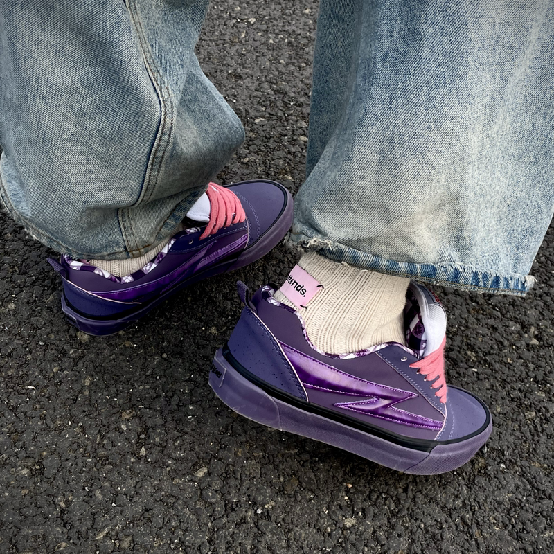 Visecoo Concepts Collaboration Unisex Low-Top Casual Sneakers Purple Lobster Chunky Bread Shoes Lightning Shoes