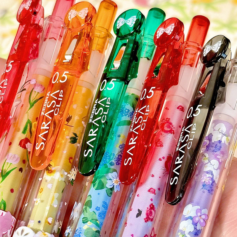 New Zebra 3Rd Generation French Flower Limited Edition Gel Pen Black Ink Pen Tulip Rose Limited Edition