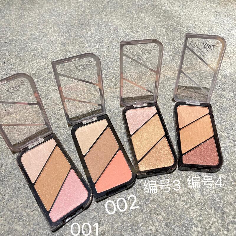 The Appearance Is Not Good. Clearance Sale of Rimmel Three-Color Highlighter Blush Contouring Makeup Palette from the Uk, Can Be Used as Eyeshadow