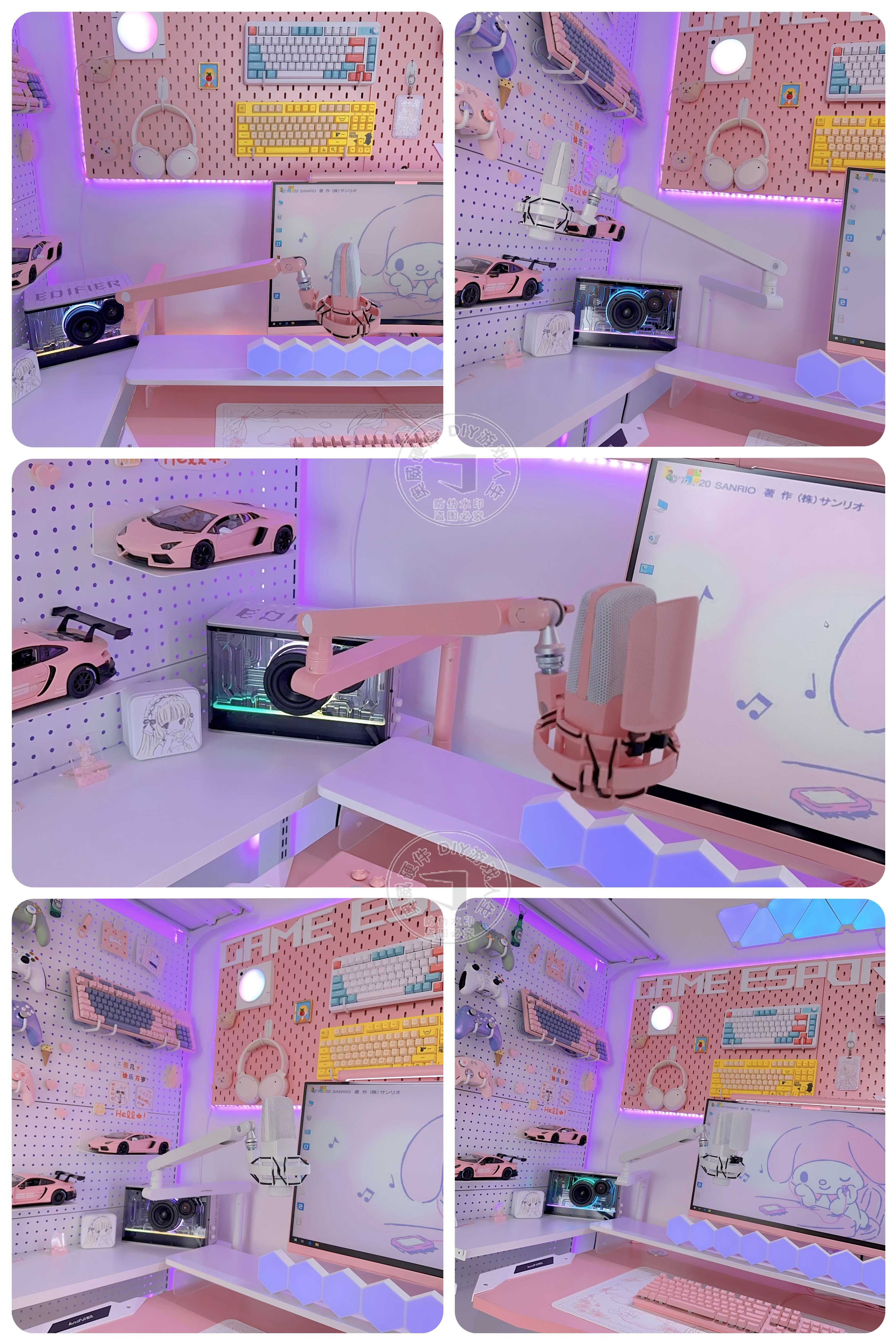Микрофон takstar/得胜sm-18 el粉色电容麦克风直播设备录音唱歌电脑声卡