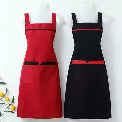 Korean fashion waterproof and oil-proof adult gown kitchen household apron cute lady waist men's work clothes custom