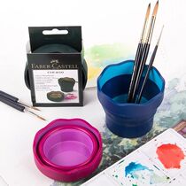 (special price clear bin) Whipperka Faber-Castell retractable pen holder portable paintbrush bucket