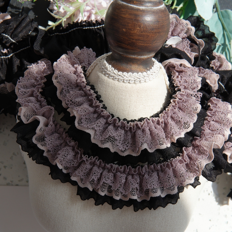 Three-Layer High-Quality, High-Density Pleated Lace Chiffon Trim Handmade Hair Accessories, Scrunchies, Baby Clothes, and Lolita Accessories