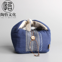 Tao Yi national wind pot four cups cotton and linen storage bag Quick cup drawstring bag portable travel bag special price