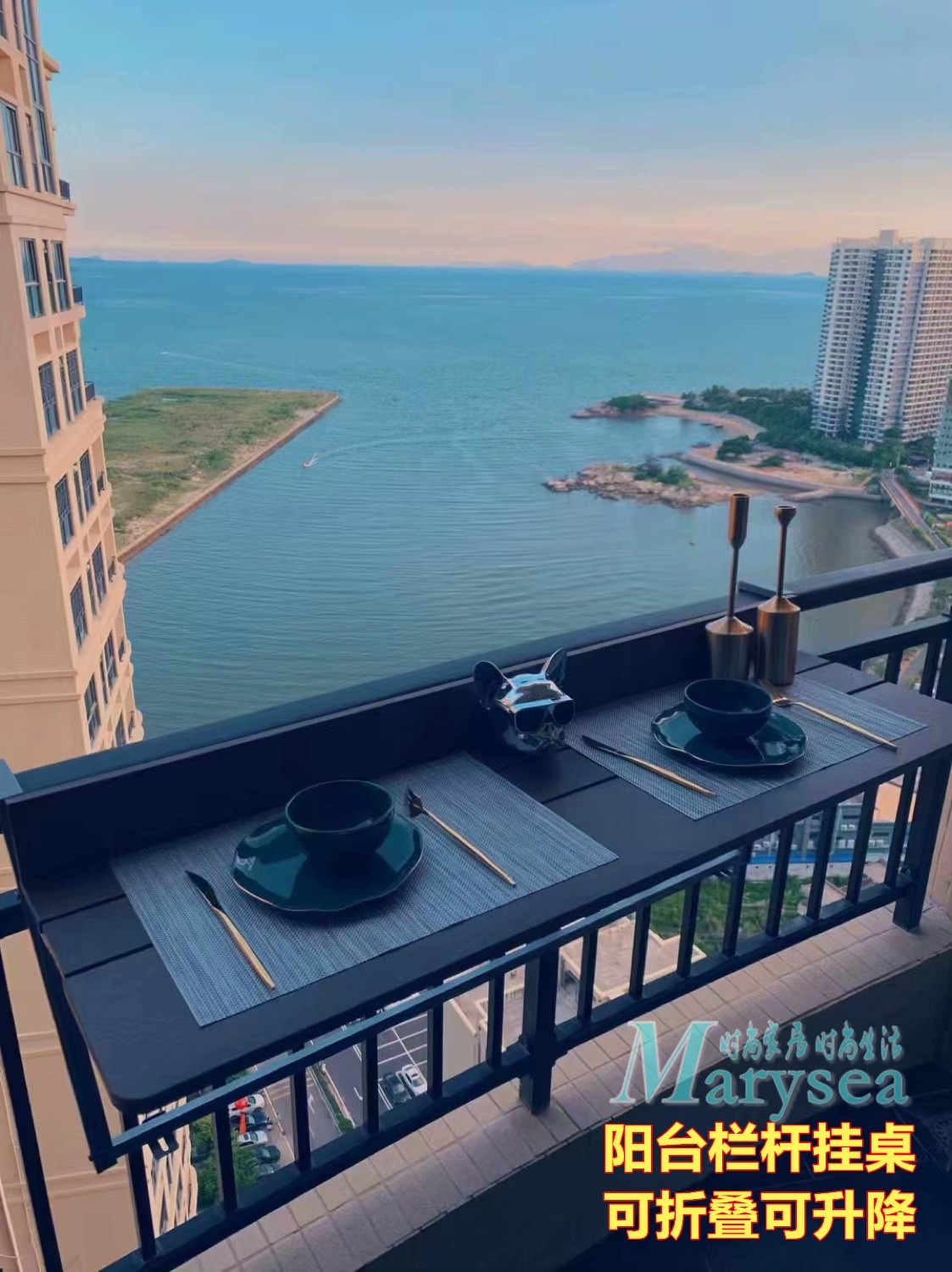 bàn ban công có thể gấp khung kim loại chịu lực tốt bàn bar ban công treo lan can chắc chắn bàn inox xếp