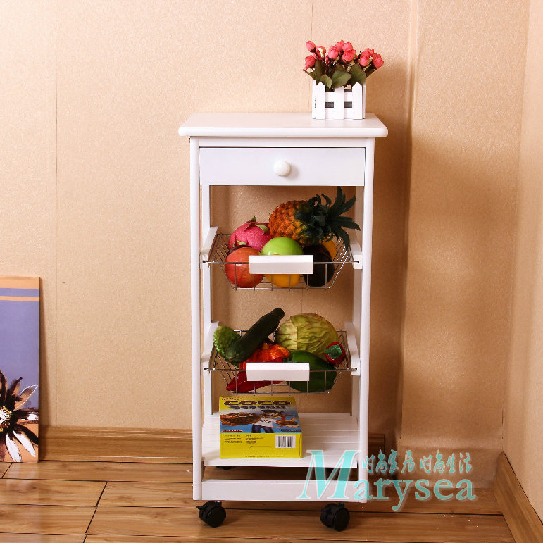 Field Garden Style Solid Wood Kitchen containing Shelf Shelf Vegetable Shelf Vegetable Shelf Removable Simple Little Dining Car Dining Side Rack