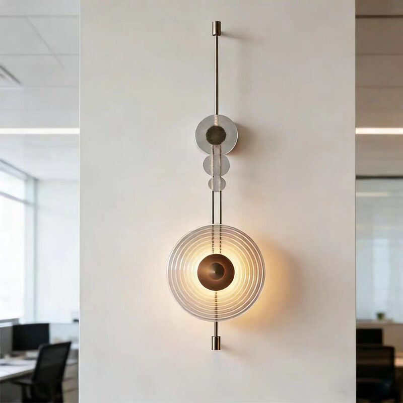 Modern Minimalist Led Wall Lamp Study Bedroom Bedside Decorative Atmosphere Lamp Creative Circular Wall Hanging Lamp