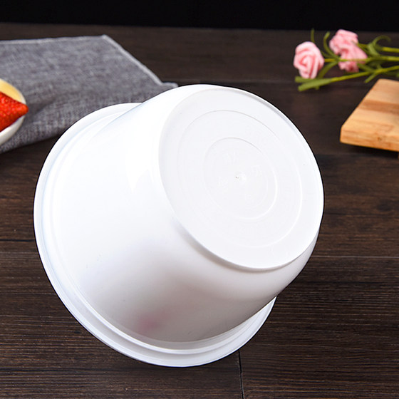 Round disposable bowl 1000ml food grade plastic packaged lunch box soup bowl thickened white fast food takeaway lunch box