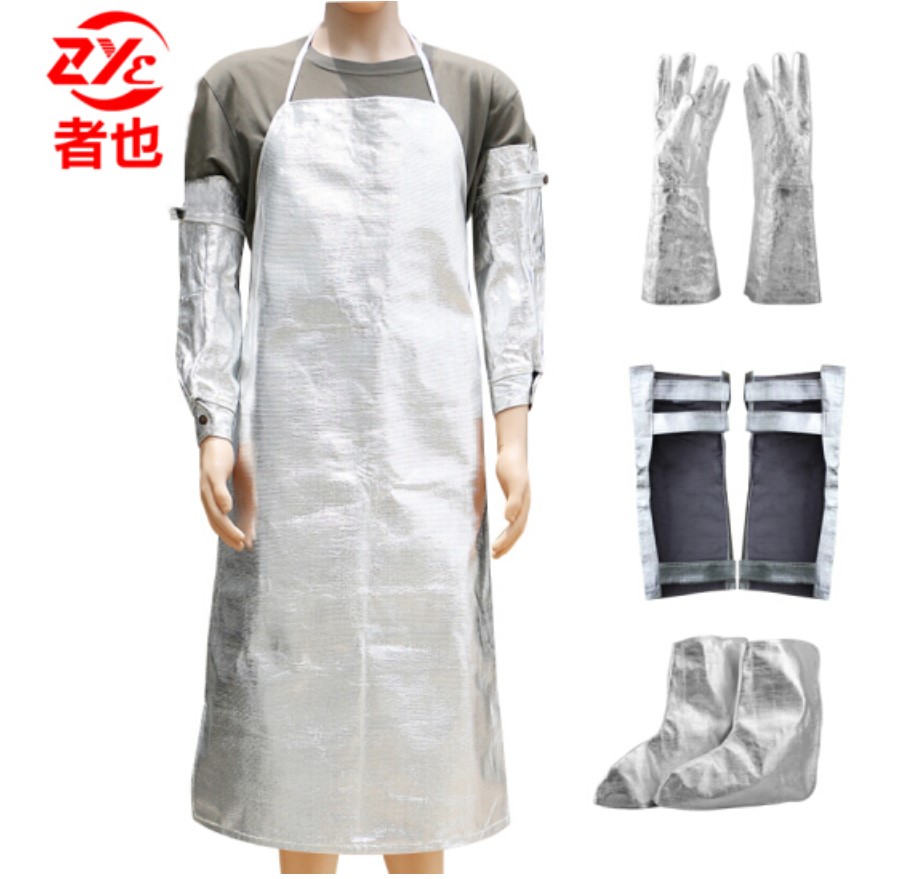 1000-degree thermal insulation anti-burn fire service Anti-high temperature apron gloves Leg Aluminum Foil Escape steel jacket