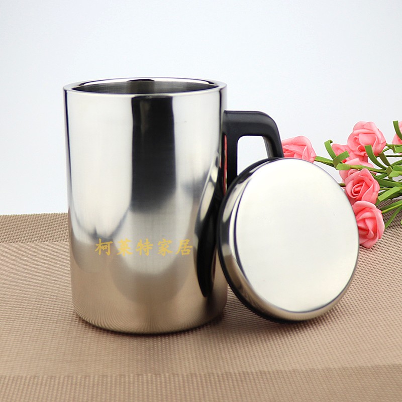 High-grade office non-magnetic stainless steel thermos men's business water cup Teacup with handle Mouth cup Specials