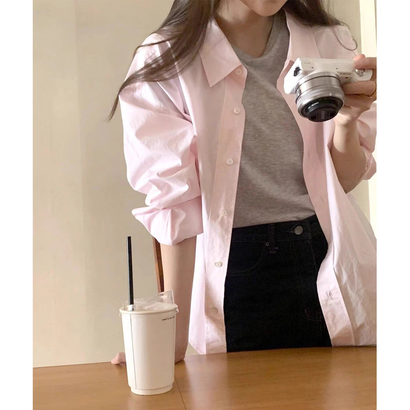 Pink Super Trendy Age-Reducing Long-Sleeved Shirt for Women, Spring and Autumn 2026 New Loose Sun-Protective Shirt Cardigan Jacket Top Pink Super Trendy Age-Reducing Long-Sleeved Shirt for Women, Spring and Autumn 2026 New Loose Sun-Protective Shirt Cardigan Jacket Top